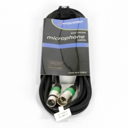 Mikrofonní kabel ADJ, XLR-XLR černý s vázací páskou.