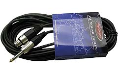 Mikrofonní kabel XLR samice -Jack 6,3mm černý - asymetrický