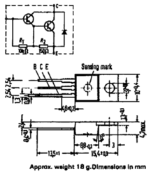 Transistor BD 649 N / BD650 P, Darlington, 100V, 8A, 65W
