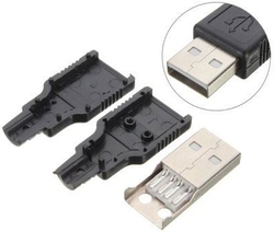 USB konektor TYP A na kabel, plastový kryt
