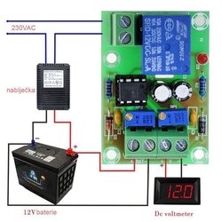 Nabíjecí kontrolér XH-M601 pro baterie 12V - sestavený modul