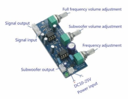 Předzesilovač 2.1 pro satelity a subwoofer, modul s NE5532