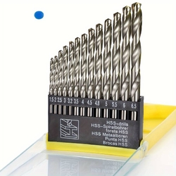 Kvalitní, tvrdé HSS vrtáky, sada 13 ks 1,5 až 6,5mm