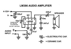 Zesilovač mono 0,5W, modul s LM386