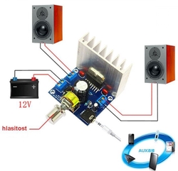 Modul zesilovače 2x20W s TDA7377,