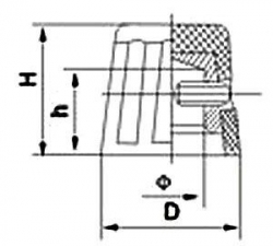 Přístrojový knoflík K16-2 19x16mm, hřídel 6mm, černý