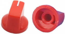 Přístrojový knoflík KN19 19x14,5mm, hřídel 6mm, červený