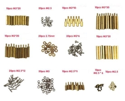 Distanční sloupky, šroubky a matičky M2,5 a M3 - sada 60ks sloupků