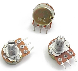 Miniaturní potenciometr průměr 17mm, hřídel 6 mm