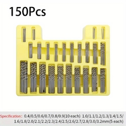 Velká sada 150 malých vrtáků 0,4 až 3,2mm po10 a 5ti kusech.