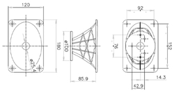 Hliníková horna Faital Pro STH 100 - 1" 80° x 70°, 120 x 180 mm