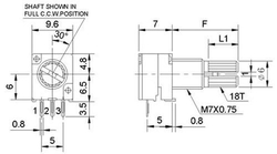 potenciometr otočný tandemový,WH9011A , hřídel 6x15mm - kopie