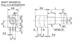 potenciometr otočný tandemový,WH9011A , hřídel 6x15mm