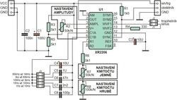 Signální generátor sinus, delta a obdélník 1Hz-1MHz s XR2206